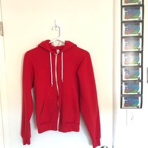 S, Red, American Apparel F947 Classic Hoodie